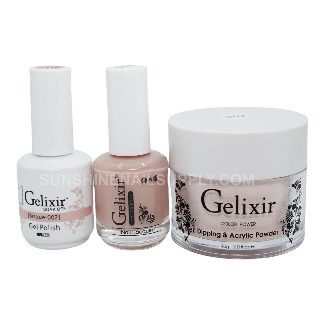 #002 - Esmalte en gel UV/LED Soak Off Gelixir - Bisque 3 en 1