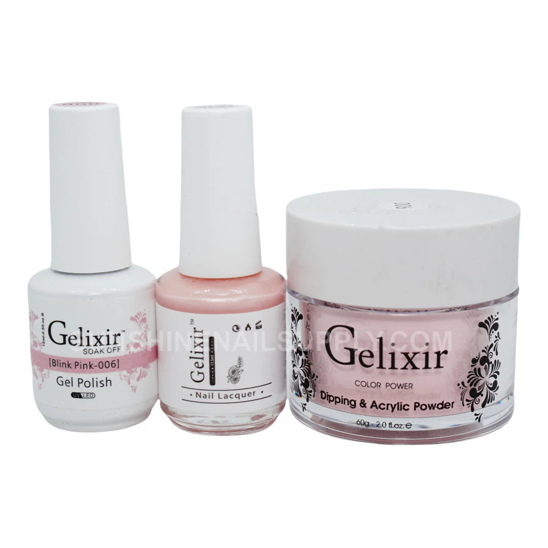 #006 - Esmalte en gel UV/LED Soak Off de Gelixir - Blink Pink 3 en 1