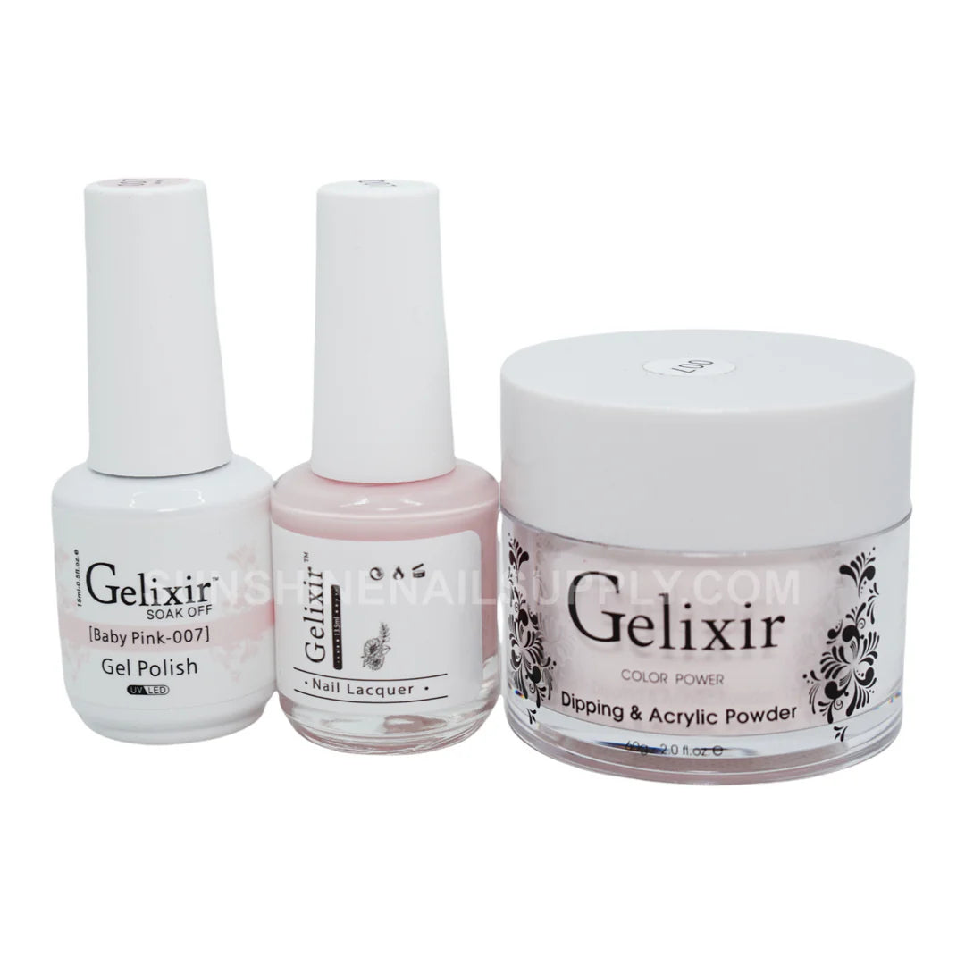 #007 - Gelixir UV/LED Soak Off Gel polish - Baby Pink 3in1