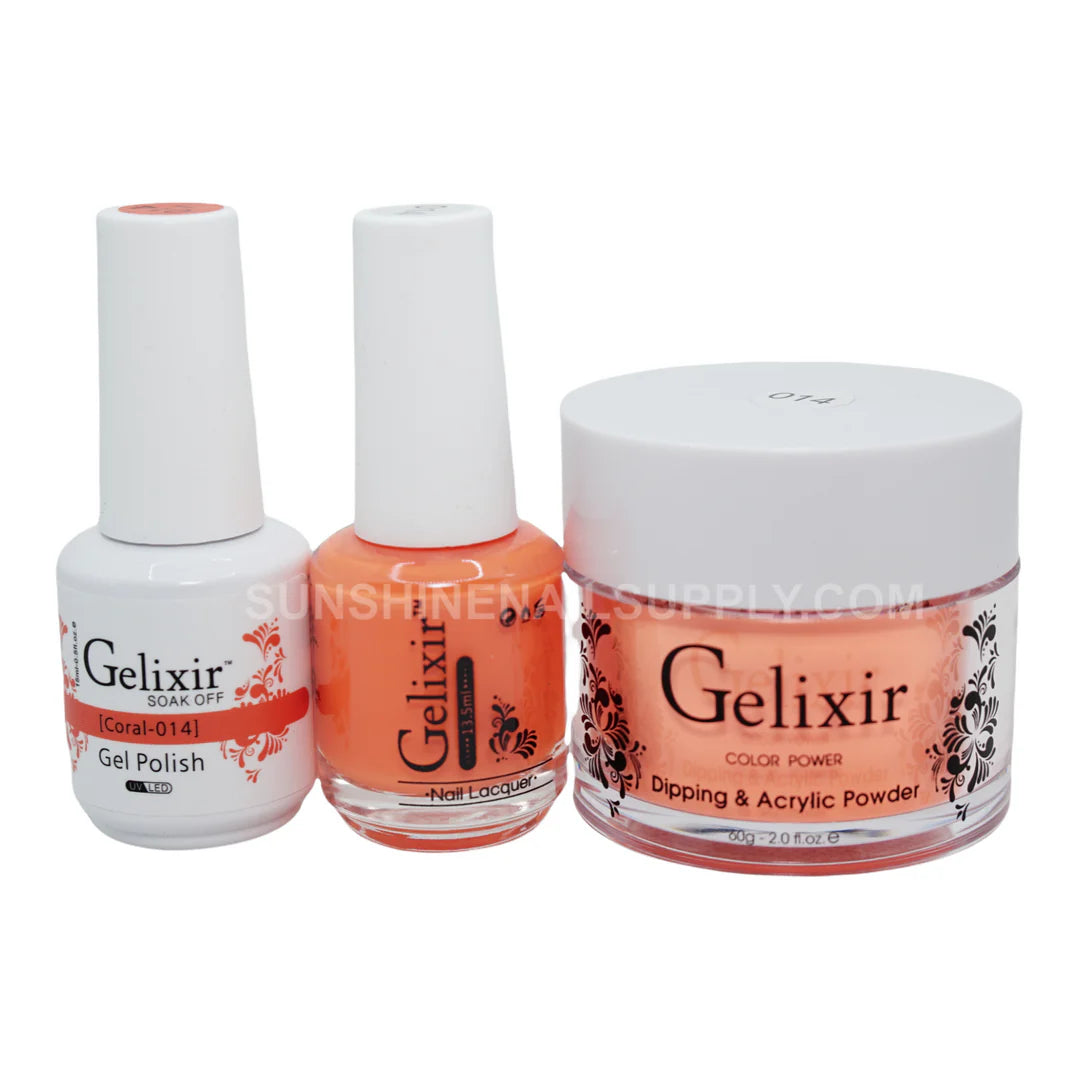 #014 - Gelixir UV/LED Soak Off Gel polish - Coral 3in1