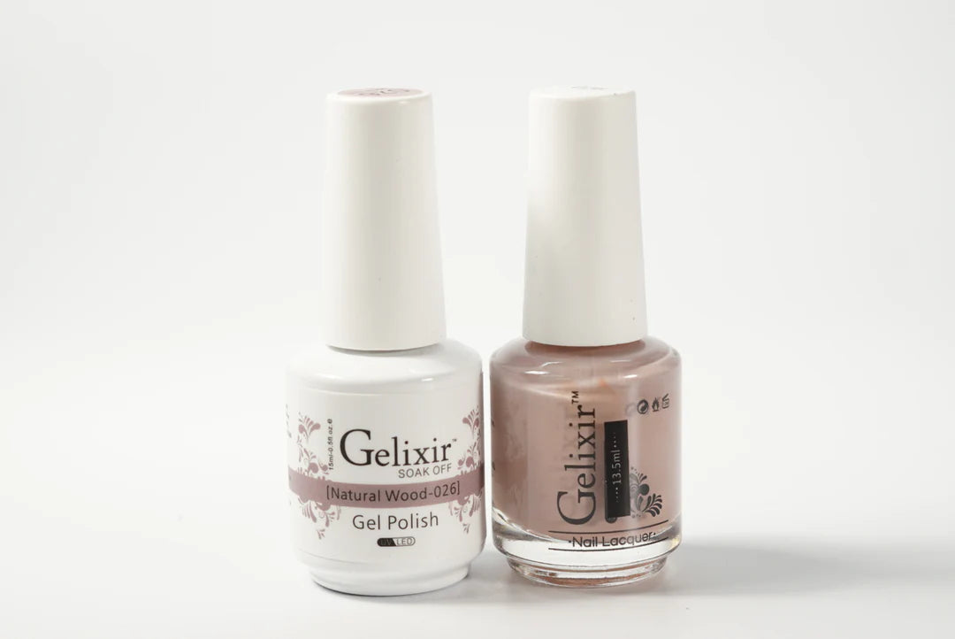 #026 - Esmalte en gel UV/LED Soak Off Gelixir - Madera natural 3 en 1