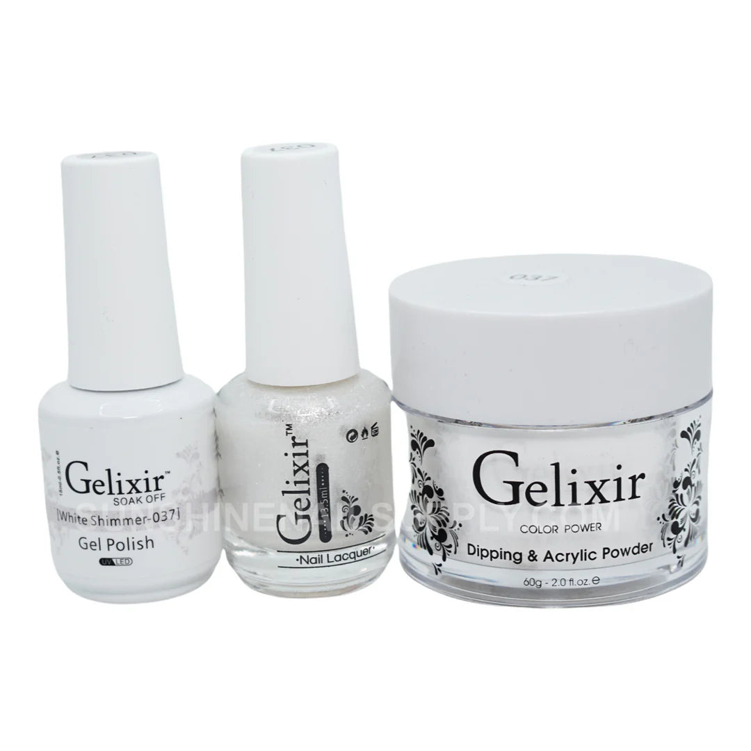 #037 - Esmalte en gel UV/LED Soak Off de Gelixir - Blanco brillante 3 en 1