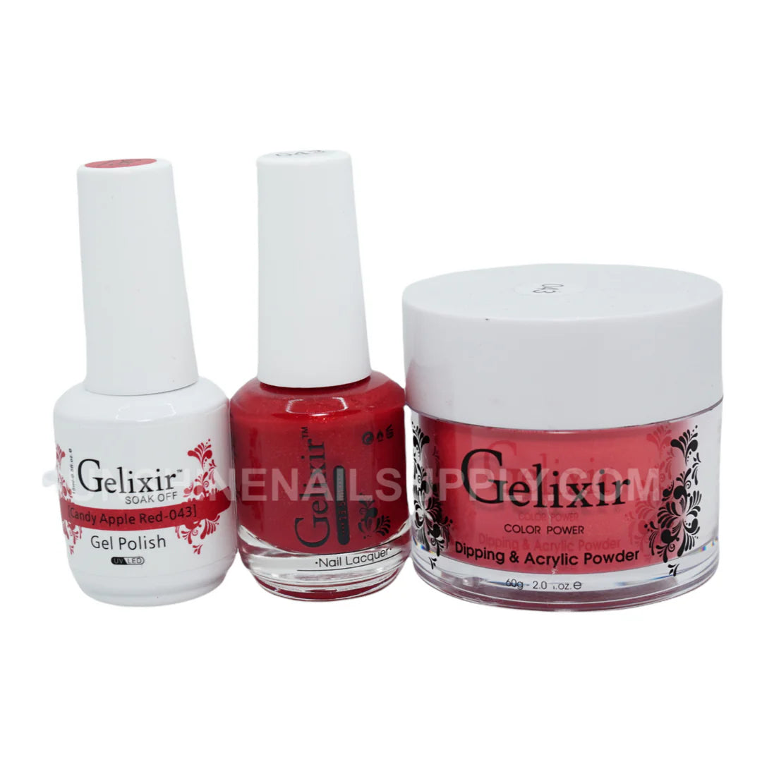 #043 - Esmalte en gel UV/LED Soak Off de Gelixir - Rojo manzana caramelo 3 en 1