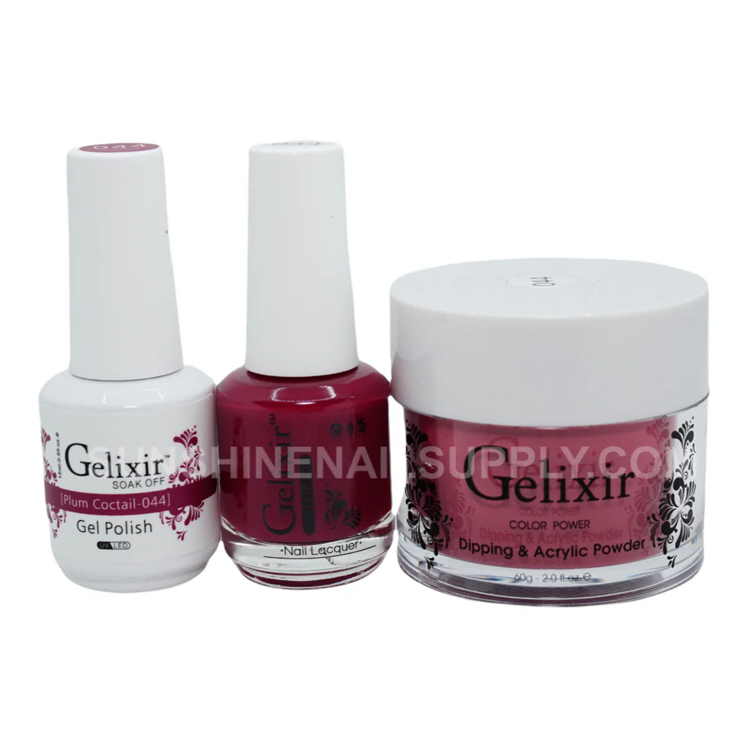 #044 - Esmalte en gel UV/LED Soak Off de Gelixir - Cóctel de ciruela 3 en 1