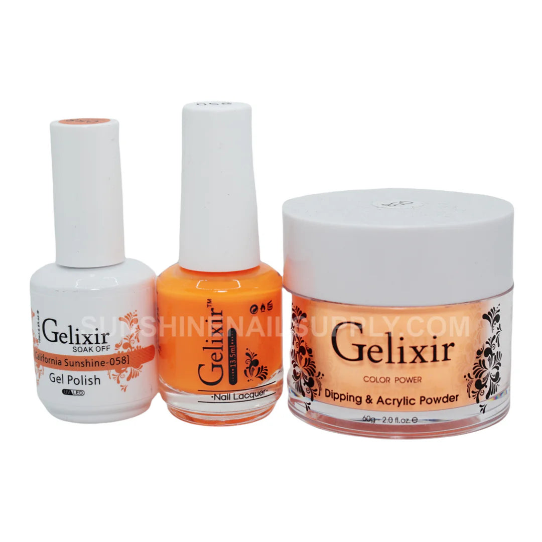 #058 - Esmalte en gel UV/LED Soak Off Gelixir - California Sunshine 3 en 1