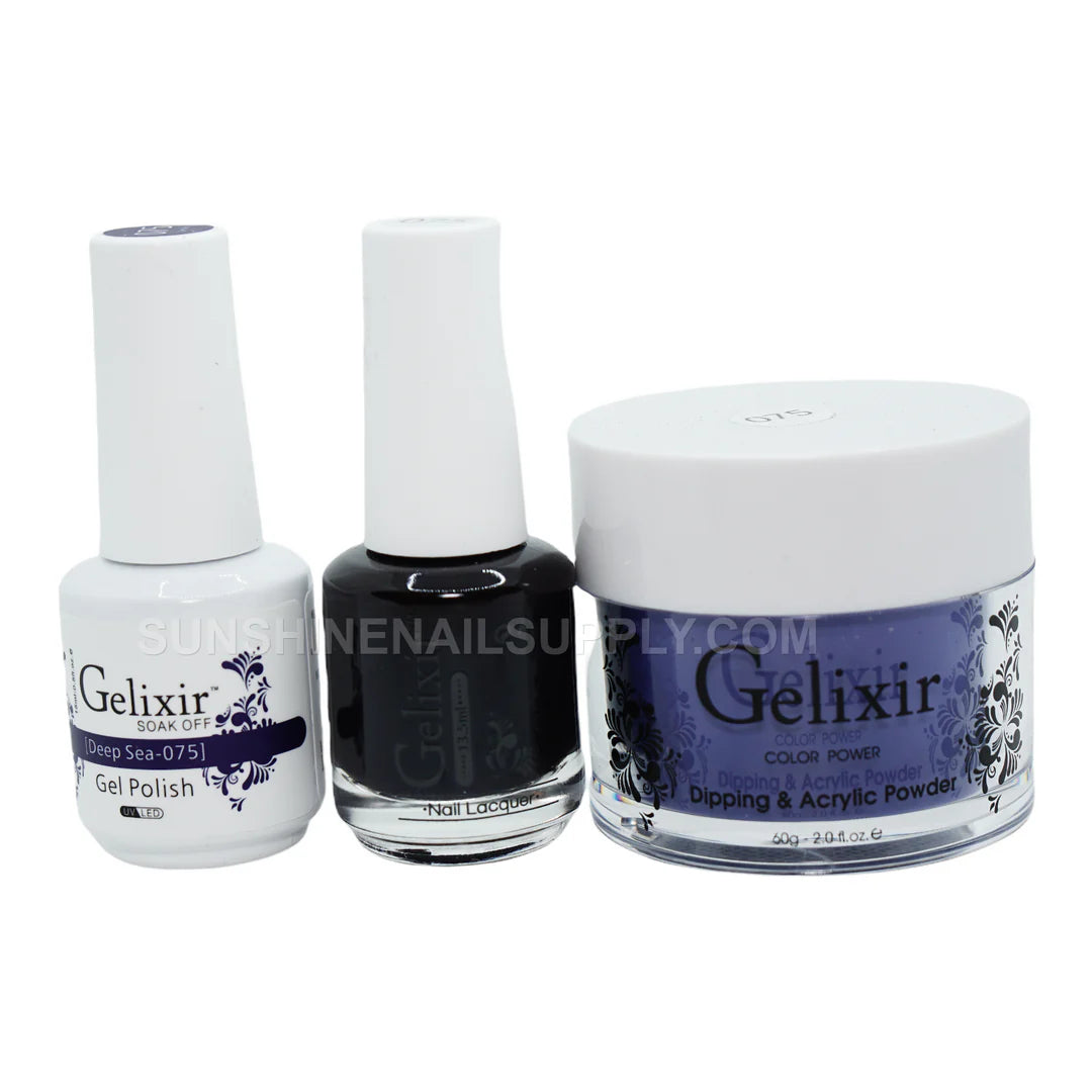 #075 - Esmalte en gel UV/LED Soak Off de Gelixir - Deep Sea 3 en 1