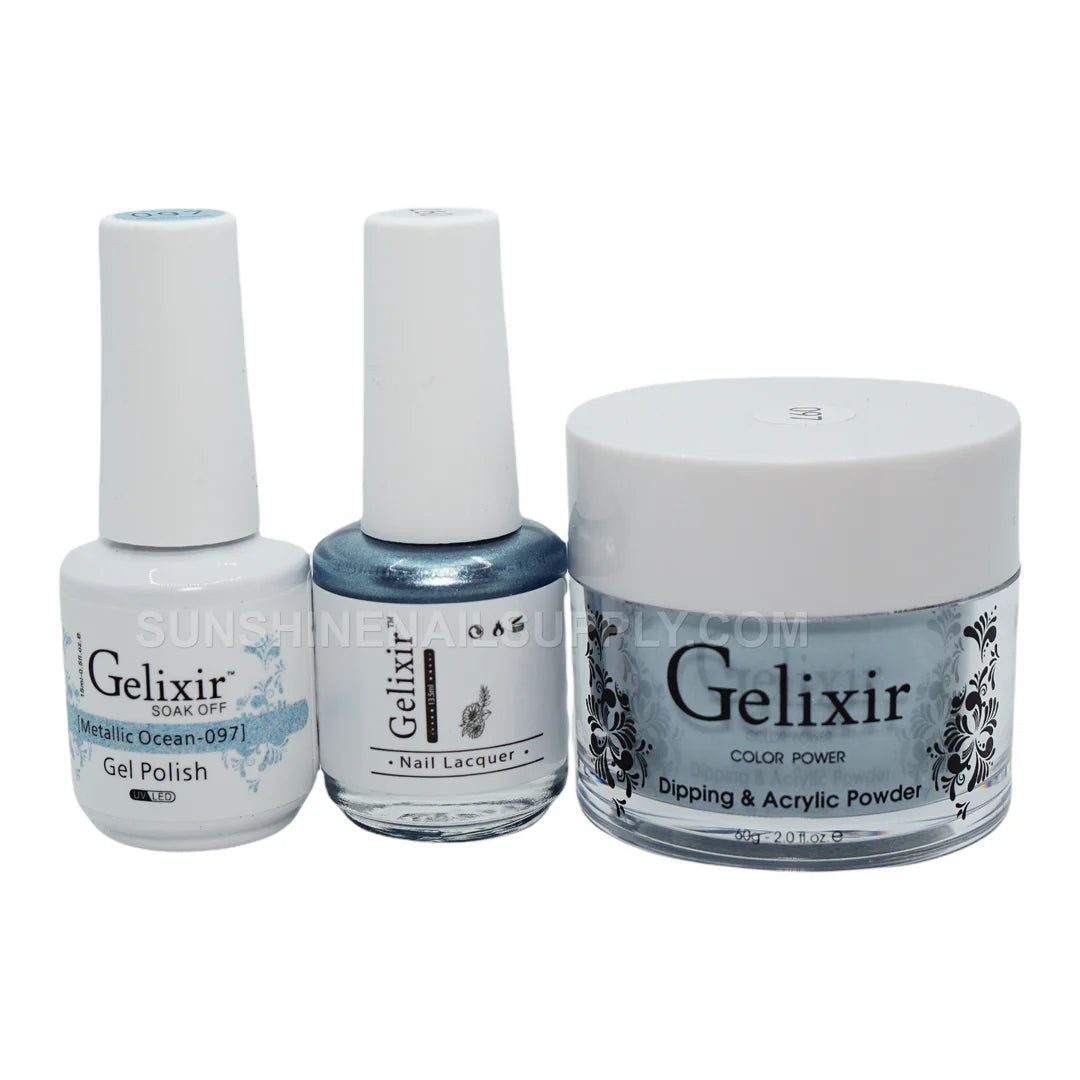 #097 - Esmalte en gel UV/LED Soak Off de Gelixir - Océano metálico 3 en 1