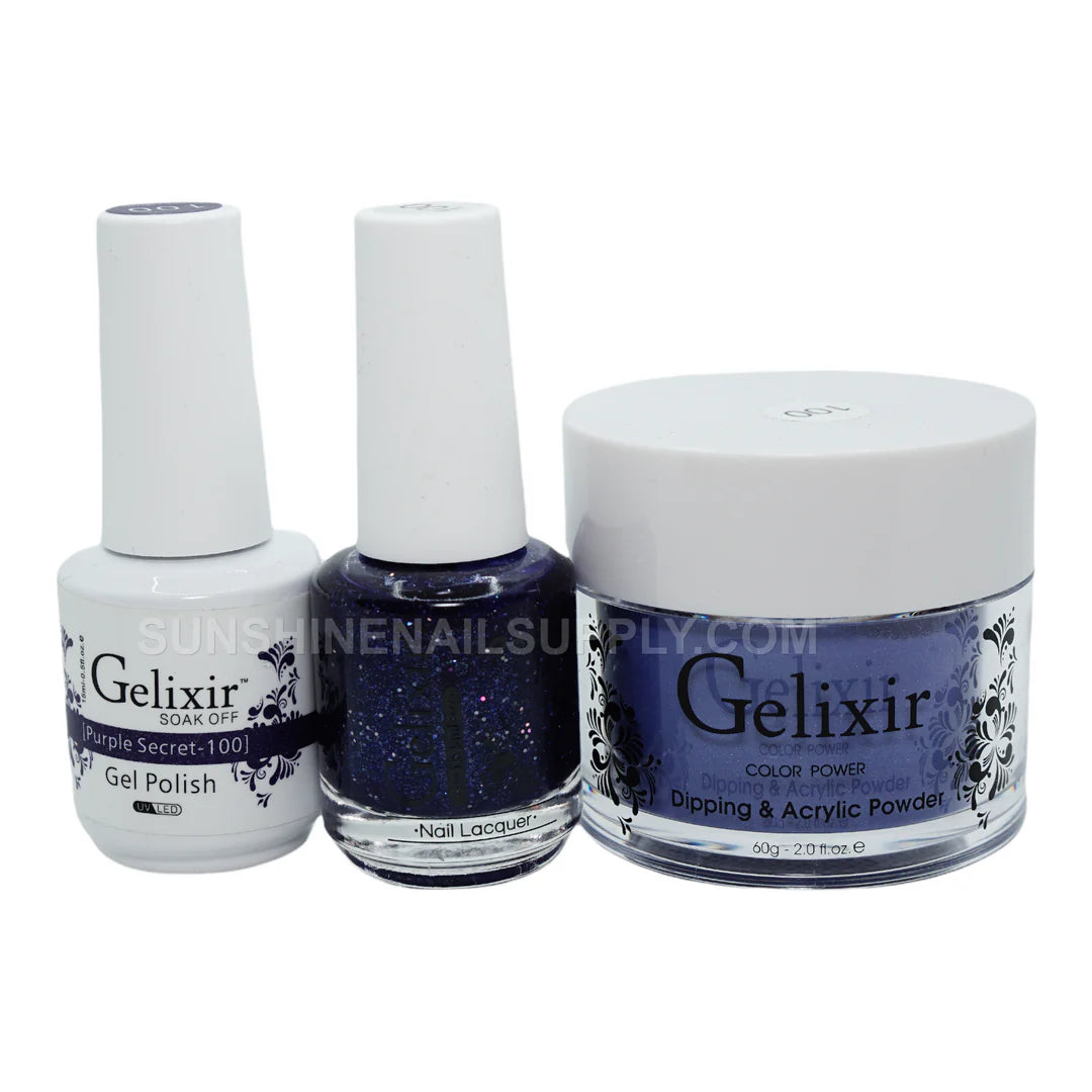 #100 - Esmalte en gel UV/LED Soak Off de Gelixir - Purple Secret 3 en 1