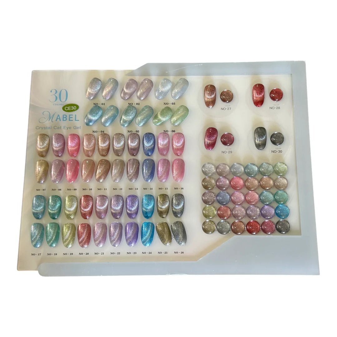 Mabel Gel 30 Crystal Cat Eye Gel Colors - CE30
