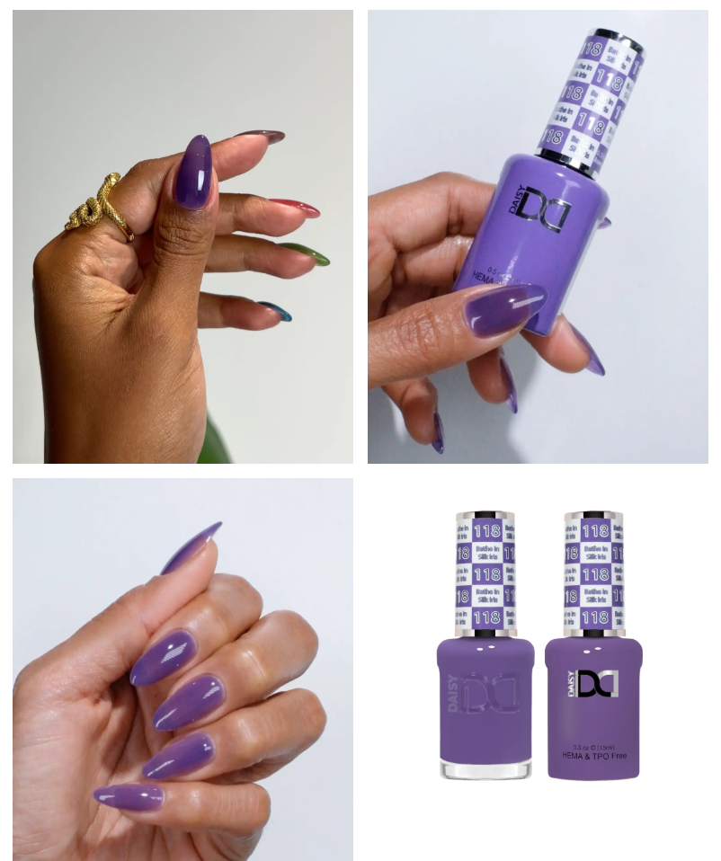 #118 Bathe In Silk Iris - DND Libre de HEMA & TPO - Gel & Esmalte Tradicional