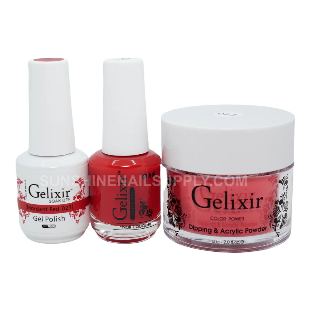 #023 - Esmalte en gel UV/LED Soak Off Gelixir - Mordant Red 3 en 1