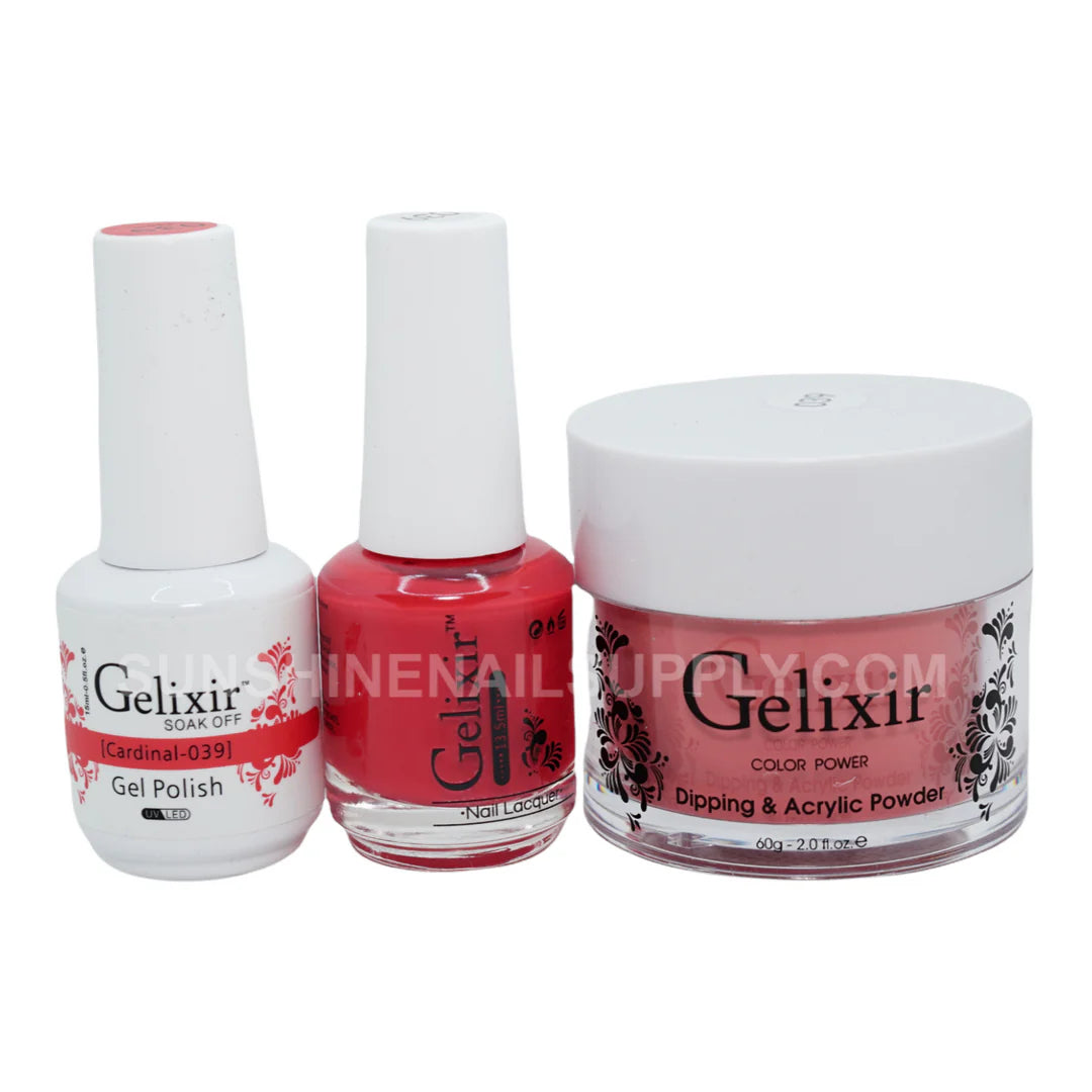 #039 - Esmalte en gel UV/LED Soak Off de Gelixir - Cardenal 3 en 1