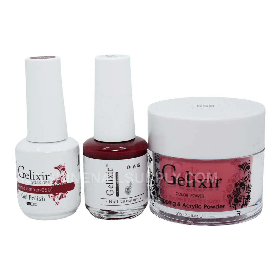 #050 - Esmalte en gel UV/LED Soak Off de Gelixir - Sombra quemada 3 en 1