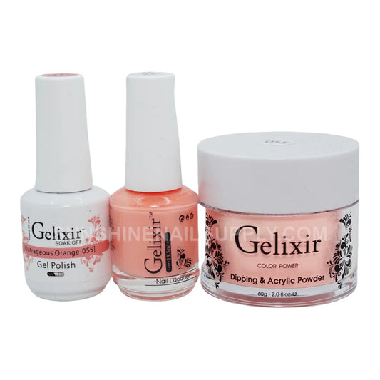 #055 - Esmalte en gel UV/LED Soak Off de Gelixir - Naranja escandaloso 3 en 1