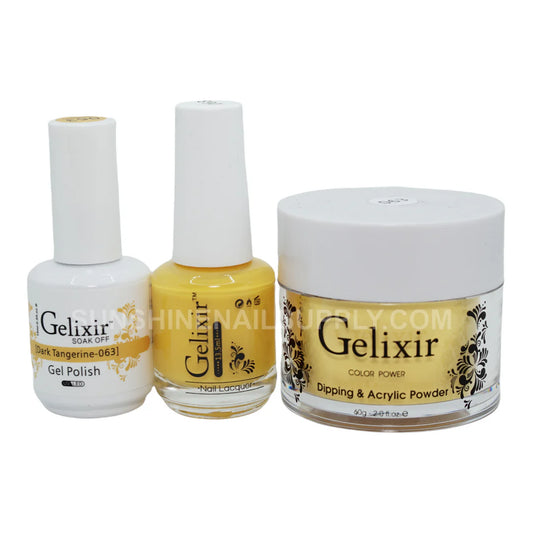 #063 - Esmalte en gel UV/LED Soak Off de Gelixir - Mandarina oscura 3 en 1