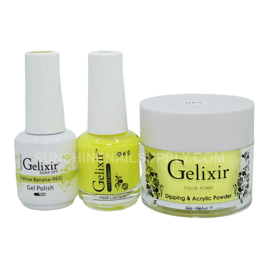 #065 - Esmalte en gel UV/LED Soak Off de Gelixir - Banana amarilla 3 en 1