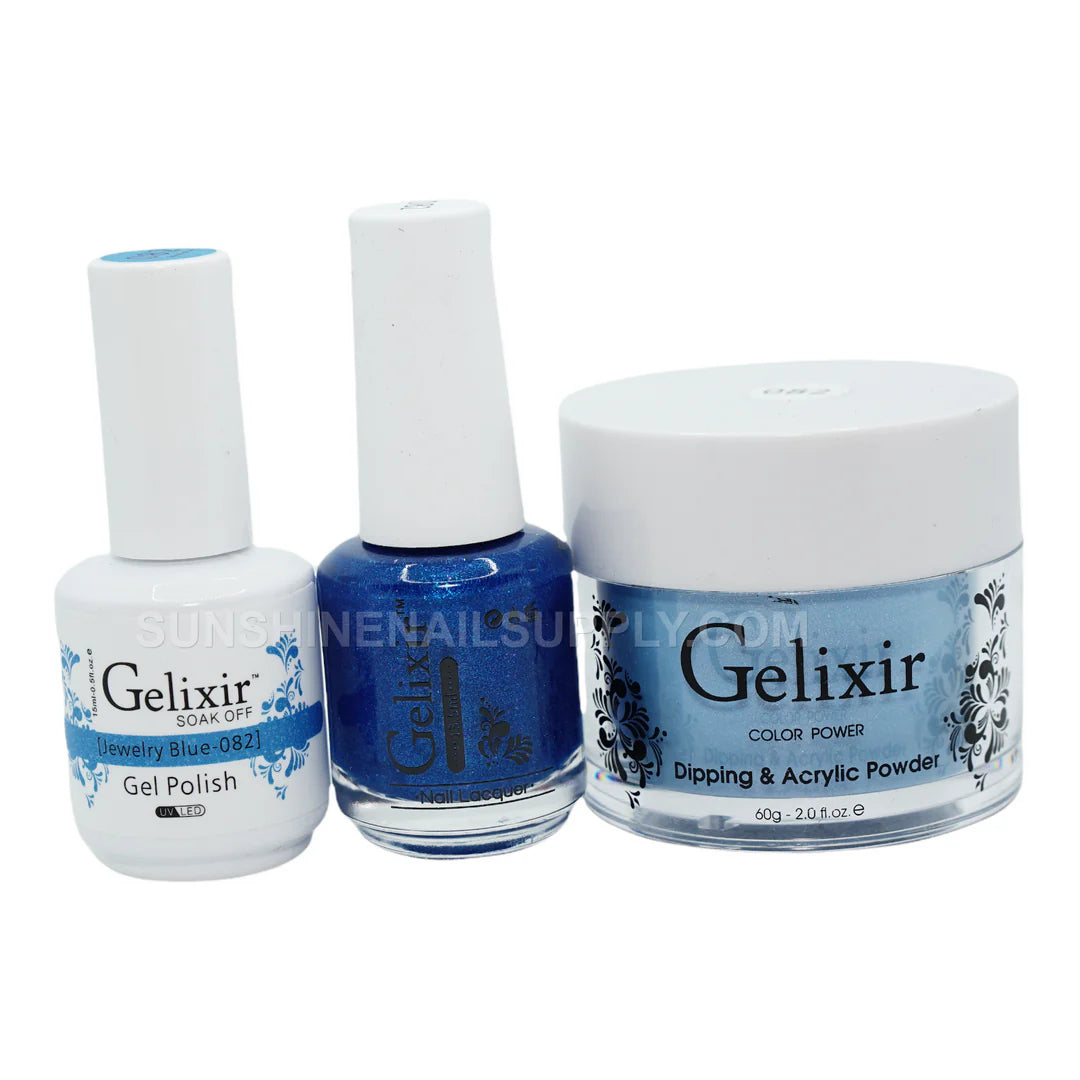 #082- Esmalte en gel UV/LED Soak Off Gelixir - Azul joya 3 en 1