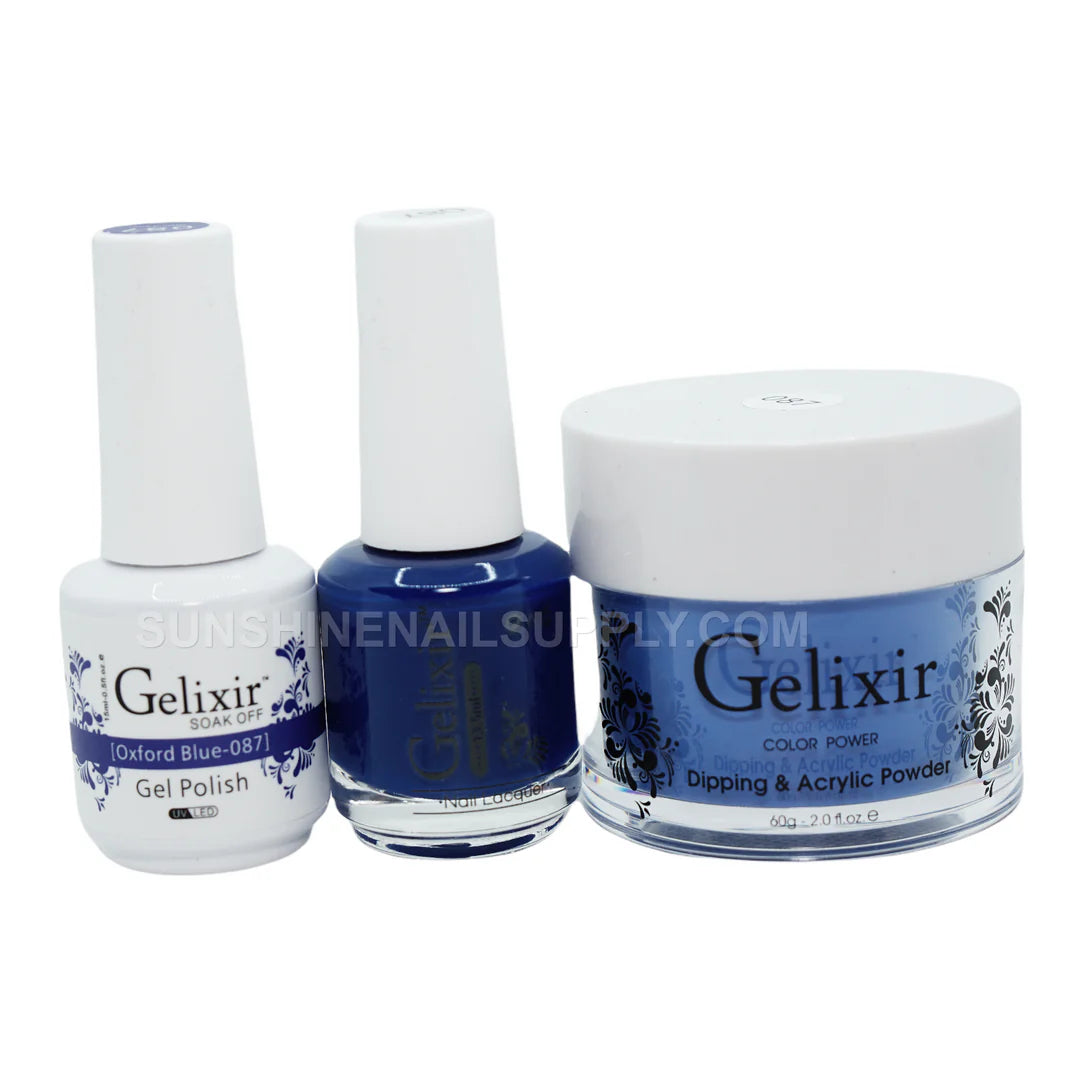 #087 - Esmalte en gel UV/LED Soak Off Gelixir - Azul Oxford 3 en 1