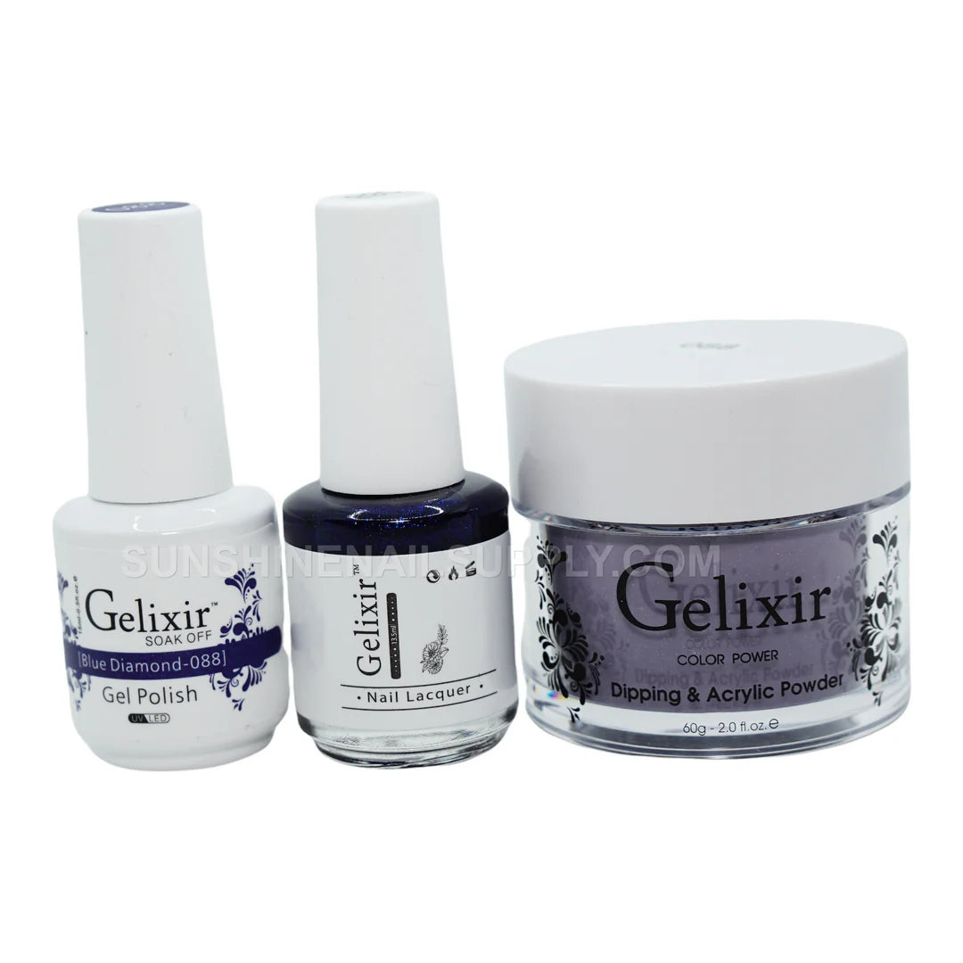 #088 - Esmalte en gel UV/LED Soak Off de Gelixir - Diamante azul 3 en 1