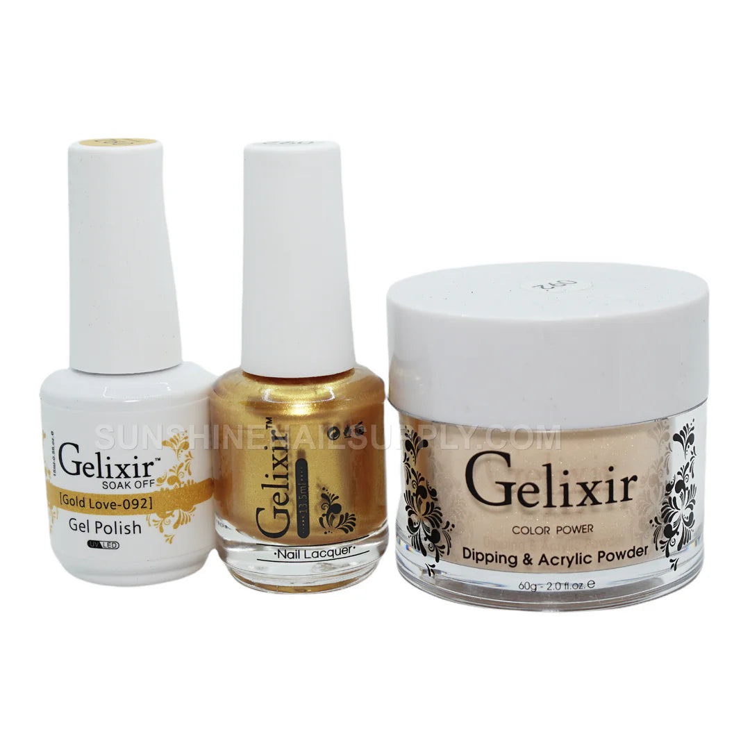 #092 - Esmalte en gel UV/LED Soak Off de Gelixir - Gold Love 3 en 1