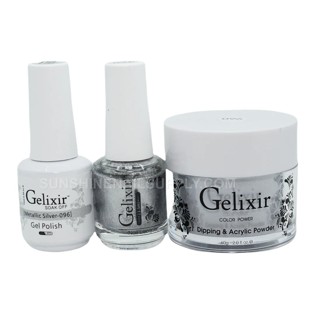 #096 - Esmalte en gel UV/LED Soak Off de Gelixir - Plata metalizado