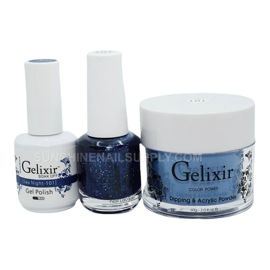 #101 - Esmalte en gel UV/LED Soak Off de Gelixir - Estilo Sea Night 3 en 1