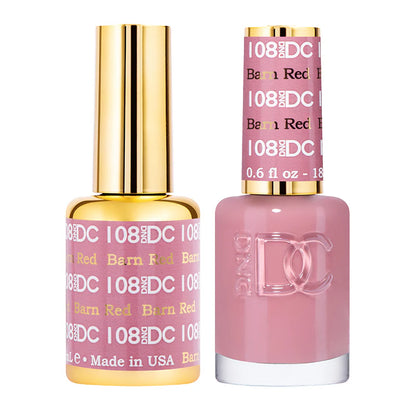 #108 - DND DC Gel UV/LED Soak Off- Barn Red