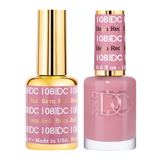 #108 - DND DC Gel UV/LED Soak Off - Rojo granero
