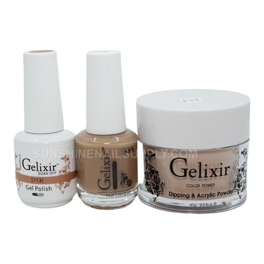 #113- Gelixir UV/LED Soak Off Matching Gel and Polish 3in1