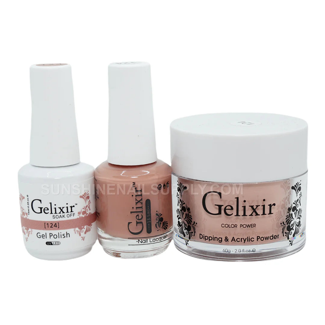 #124- Gelixir UV/LED Soak Off Matching Gel and Polish 3in1