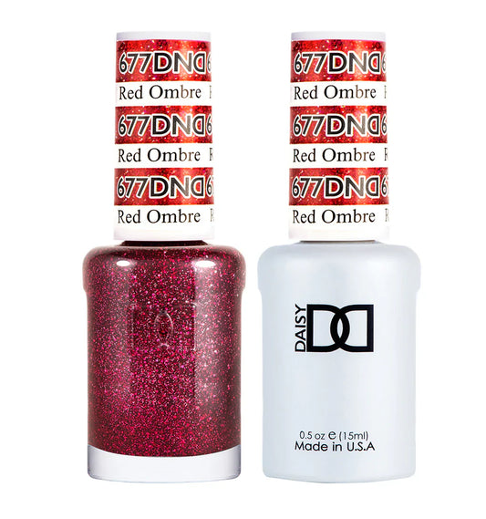 #677 - Esmalte en gel DND UV/LED Soak Off - Rojo Ombre