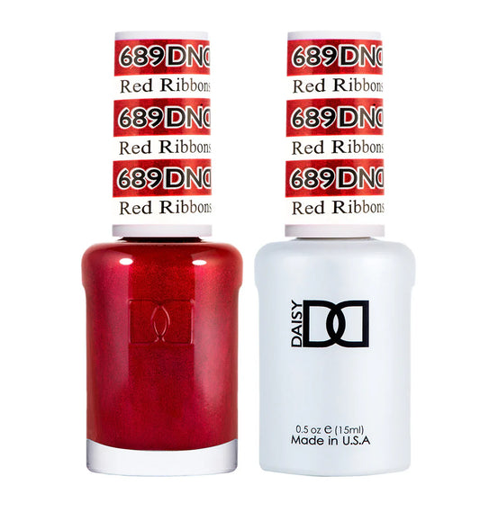 #689 - Esmalte en gel DND UV/LED Soak Off - Cintas rojas