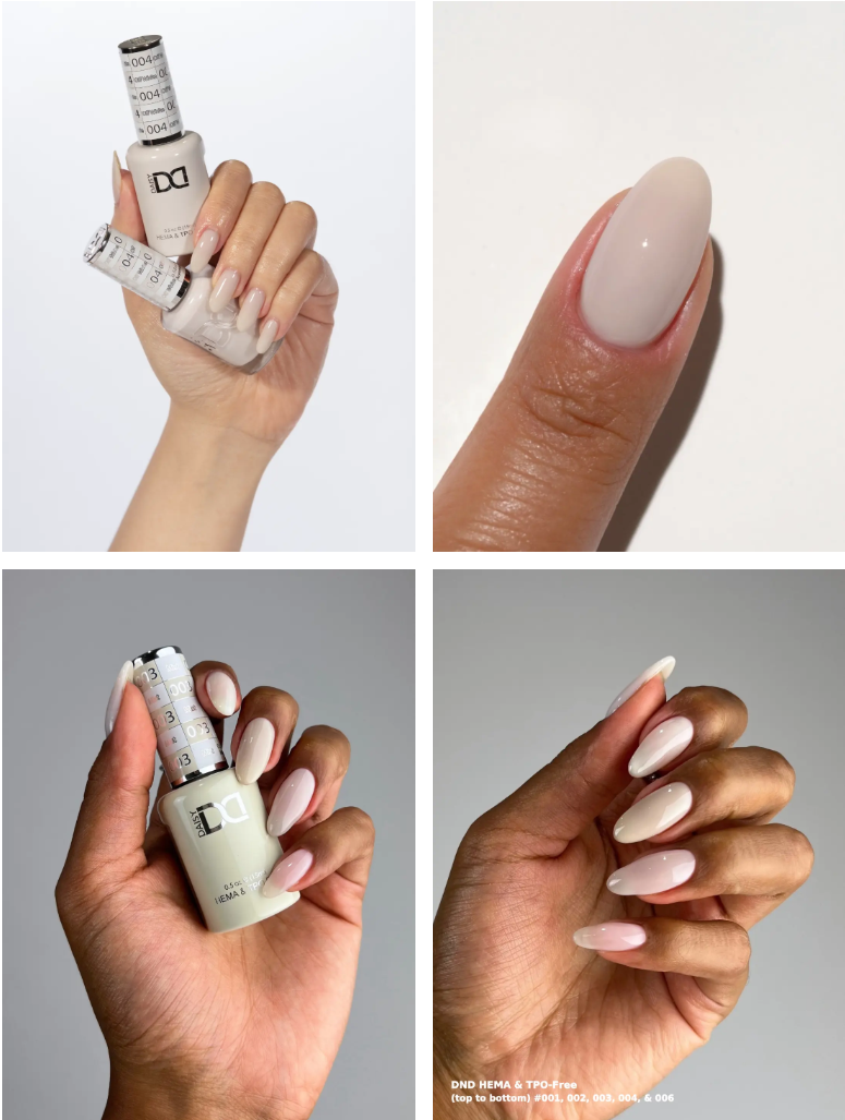 #004 Off-White - DND Libre de HEMA & TPO  - Gel & Esmalte Tradicional